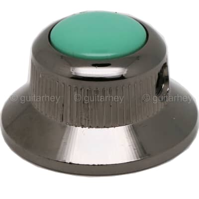 NEW (1) Q-Parts UFO Guitar Knob KBU-0742 Acrylic Teal on Top - COSMO BLACK for sale