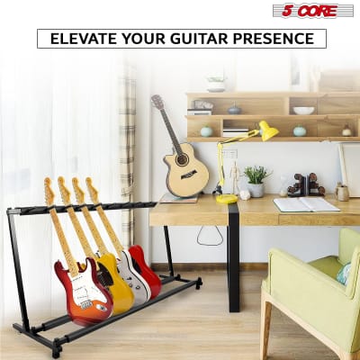 5 Core 9 in 1 Multi Guitar Stand Heavy Duty Guitar Rack Floor Tall Guitar Holder Universal Upright Classical Guitar Support for Acoustic Electric Bass Banjo Stands for Band Studio Home GRack 9N1 image 8