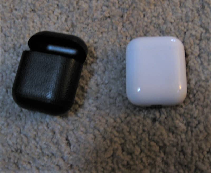 Apple AirPods 2nd Gen with Black Leather Case image 1