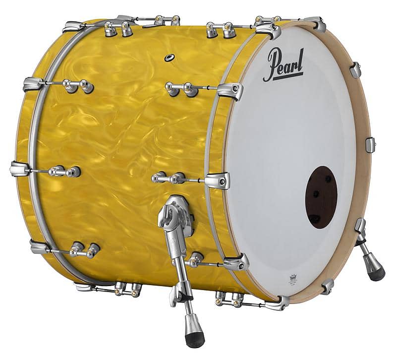 Pearl Music City Custom Reference Pure 24"x14" Bass Drum w/BB3 Mount, #723 Gold Satine Moire  GOLD SATIN MOIRE RFP2414BB/C723 image 1