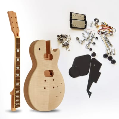 MUSOO DIY Guitar Kit Guitars Project Kit LP Kit Builder With All Accessories for sale