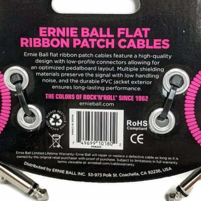 Ernie Ball Flat Ribbon Patch Cable, 3 Inch (P06220) image 4