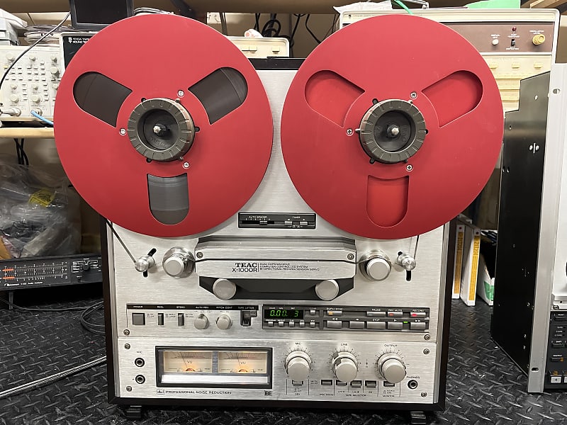 Teac X-1000R auto reverse reel to reel tape deck w/dust cover and