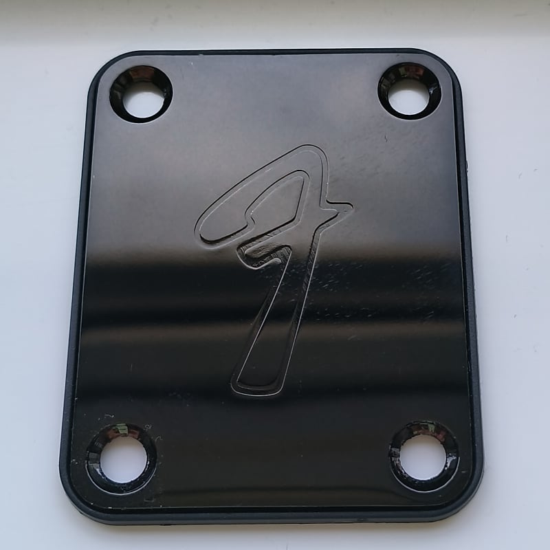 Fender logo Neck plate Black Gloss Reverb