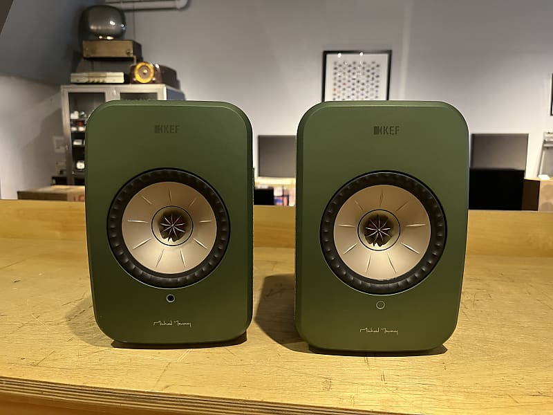 Kef LSX Wireless Powered Speakers w/ Box, Accessories, & Remote