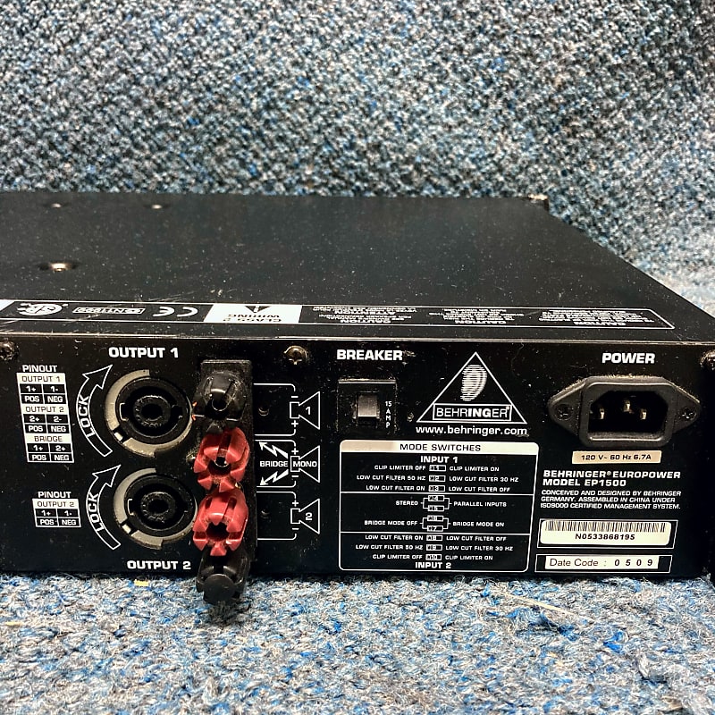 BEHRINGER ベリンガー EP1500 パワーアンプ 2x700W(2Ω③ - アンプ