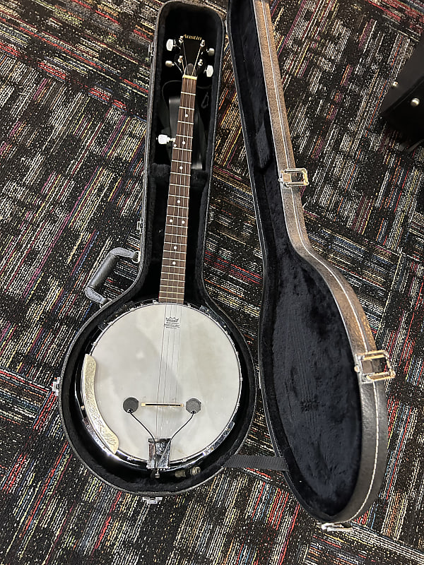 Used Austin 5 string banjo w/ pickup and case image 1
