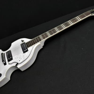 Hofner HI-459-PE PW Beatle 6 String Electric Guitar Pearl White Violin Body Shape image 4