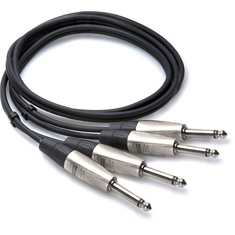 Hosa Pro Stereo Interconnect 10 ft Cable with Dual REAN 1/4" Connectors image 1