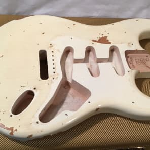 高価値セリー Licensed Fender USA Relic Warmoth 62 57 Nitro White Vintage ギター