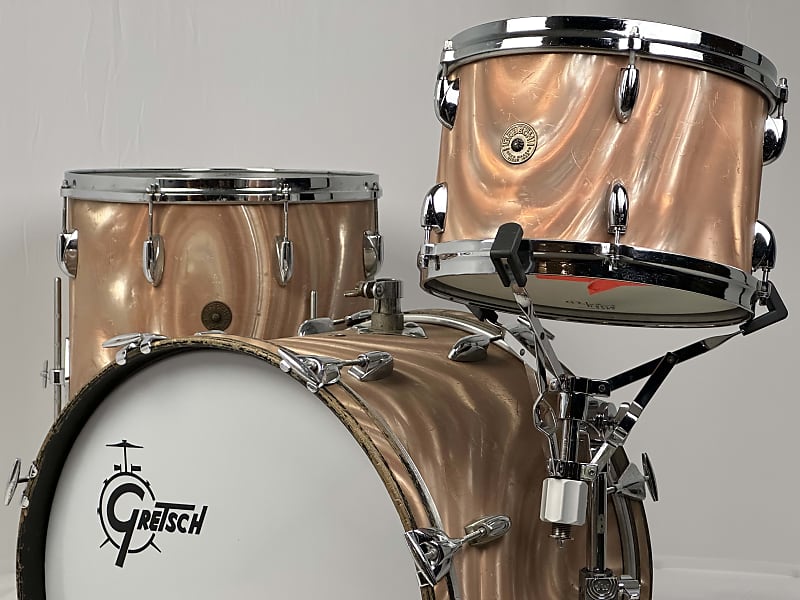 Gretsch 20/12/16" 1960's Round Badge Drum Set - Sunset Satin Flame image 1