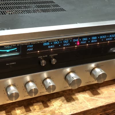 Kenwood KR-4600 Vintage AM/FM Stereo Receiver W/ Preouts 1977 Wood Veneer Silver Face image 3
