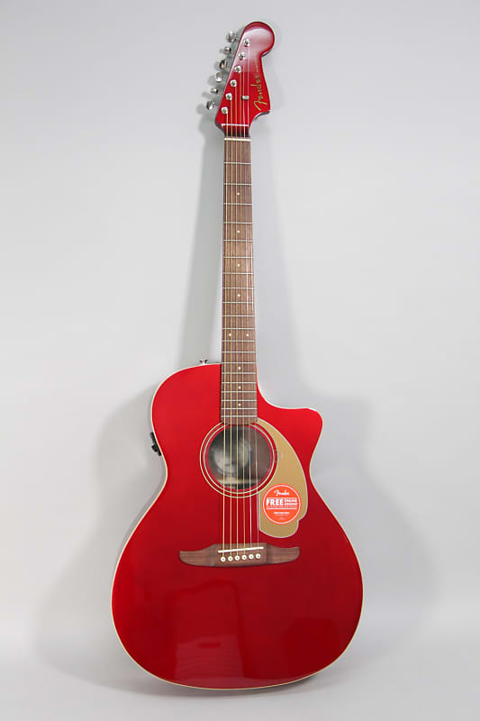 2021 Fender Newporter Player Candy Apple Red Acoustic Guitar