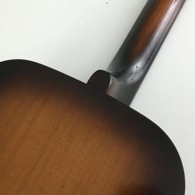 1960s Vintage Burst Solid Woods Silvertone Kay Acoustic Guitar Lacquer Finish Tortoise Binding HSC image 9