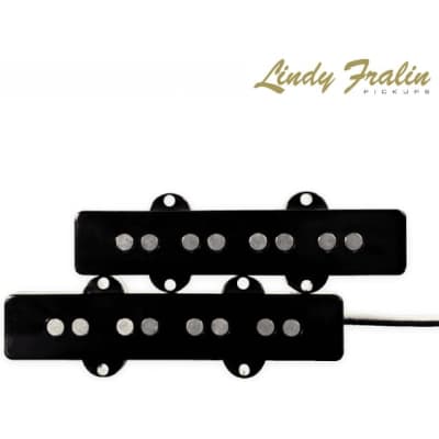 Lindy Fralin Split Jazz Bass Pickups Set - Standard Wind - Black Covers for sale
