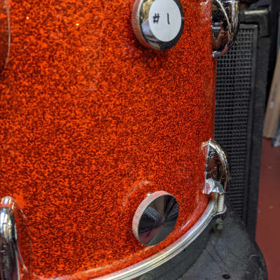 Rare! 1960s Gretsch Round Badge 9 x 13" Tangerine Sparkle Tom #1 - Looks And Sounds Great! image 4