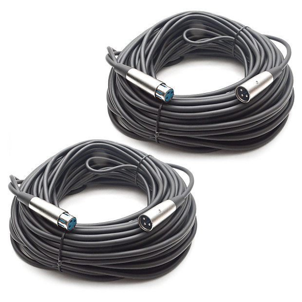 Seismic Audio SADMX100-2PACK 3-Pin XLR Male to XLR Female DMX Lighting Cable  - 100' (2-Pack) image 1