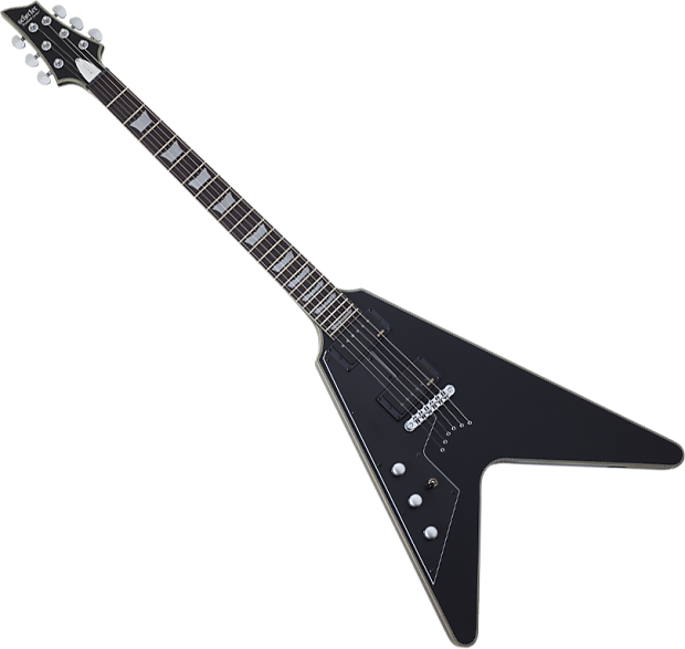 Schecter V-1 Platinum Left-Handed Electric Guitar Satin Black | Reverb