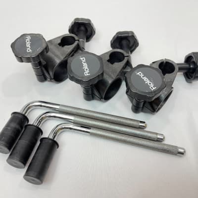 THREE Roland MDH-7U V-Drum Cymbal Rack Clamp MDH7U Mount L-Rod for MDC7U TD 20