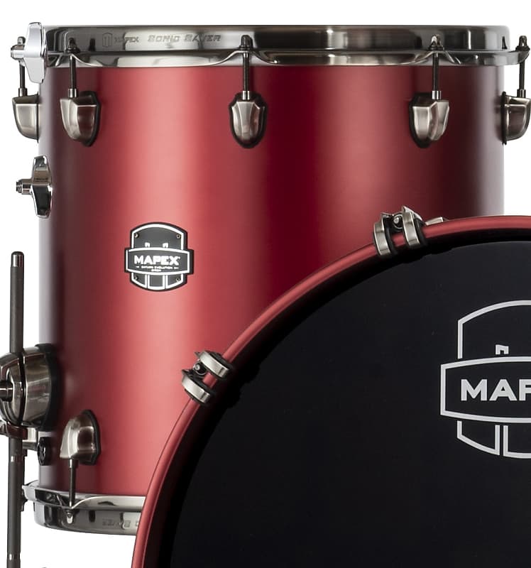 Mapex Saturn Evolution 14x14" Tuscan Red Lacquer w/Black Reverb