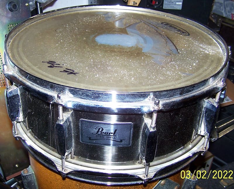 Pearl Steel Shell Snare Drum with Stand image 1
