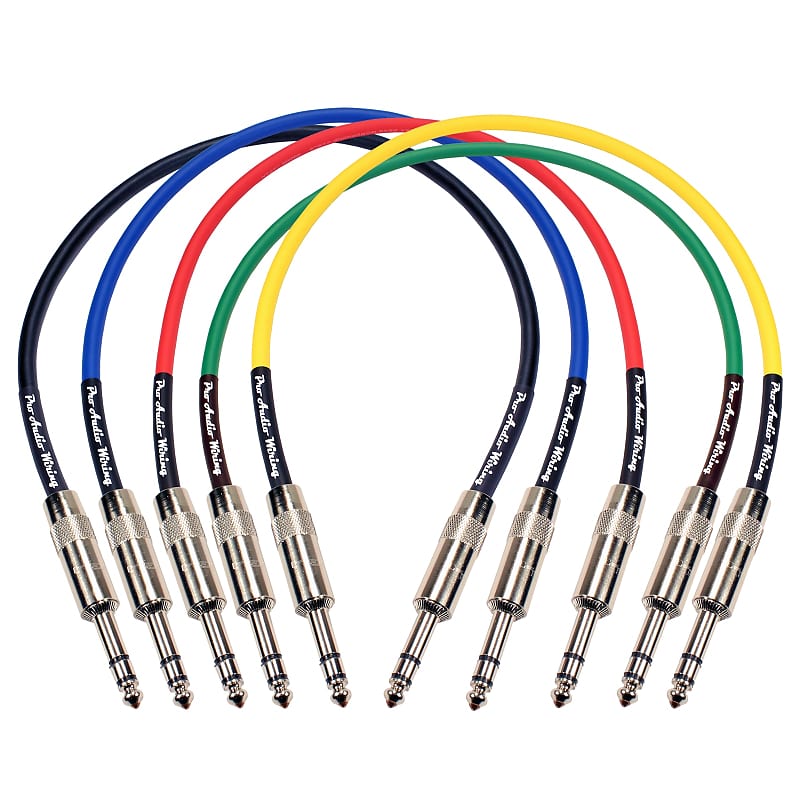 PAW MOGAMI 2549 1/4" TRS Studio Patch Cables Set of 5 Reverb