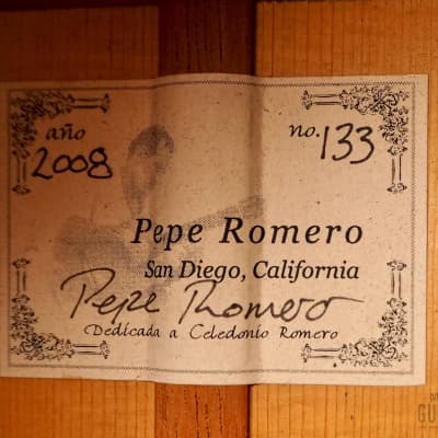 2008 Pepe Romero Jr. Classical Guitar, Spruce + Brazilian Rosewood w/ Case image 5