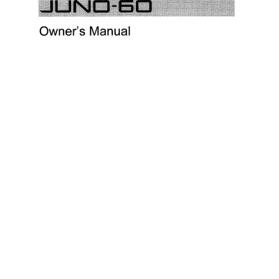 Roland JUNO-60 Owner's Manual
