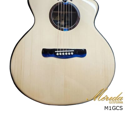 Merida Extrema M1GCS double all Solid Spruce Garapa burls Grand Auditorium electric acoustic guitar image 2