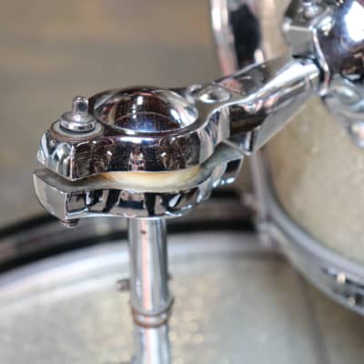 Slingerland  Stage Band 3pc Drum Set Kit Silver Sparkle Vintage 1970's 20/13/14" image 4