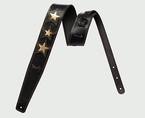 Moody Leather 2.5 Black/Black Leather with Three Gold Star