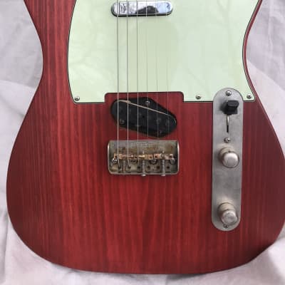 Slow Train Guitars Pinecaster partscaster with Cavalier Pickups and Warmoth neck Bell Buckle Red image 5