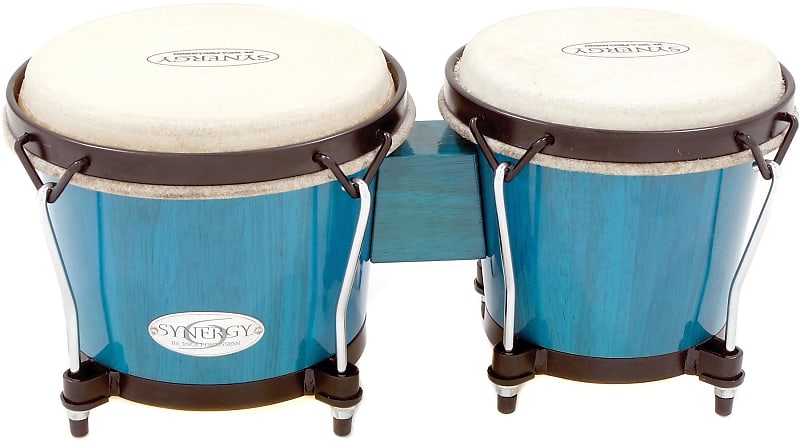 Toca Percussion Synergy Wood Bongos - Bahama Blue image 1