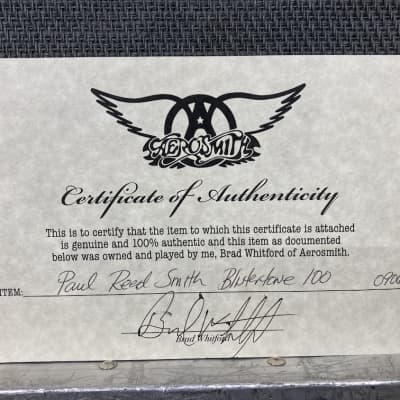PRS Brad Whitford's Aerosmith, Custom Blistertone 100, Authenticated (#133) 2012 Curtain image 4