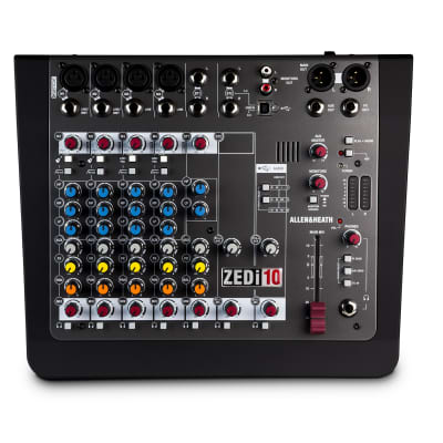 Allen & Heath AH-ZEDi10 4 Mic/Line 2 with Active DI, 2 Stereo Inputs, 4 channel 24/96kHz USB interface, 3-band EQ, 2 aux sends, DAW Software Included image 2
