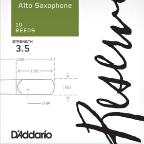 D'Addario Reserve Alto Saxophone Reeds, Strength 3.5, 10-pack image 2
