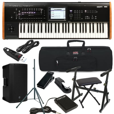 Korg Kronos 2 61-key Synthesizer Workstation, Gator GTSA-KEY61 Case, Mackie Thump12A, Speaker Stand, Plixio Keyboard Stand, Bench, Nektar NX-P, Nektar NP-1, Sustain Pedal, (2) 1/4 Cables, USB Stick 32GB Bundle image 1