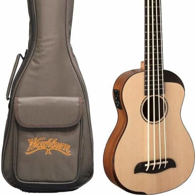 Oscar Schmidt OUB500K Comfort Series Mahogany Neck 4-String Acoustic-Electric Ukulele Bass w/Gig Bag image 1