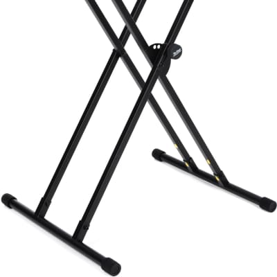 On-Stage KS8191 Bullet Nose Keyboard Stand with Lok-Tight Attachment  Bundle with On-Stage MS7411B Drum / Amp Tripod with Boom image 3