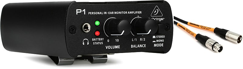Behringer Powerplay P1 Personal In-ear Monitor Amplifier  Bundle with Pro Co EXM-30 Excellines Microphone Cable - 30 foot image 1