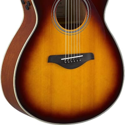 Yamaha FS-TA TransAcoustic Cutaway Symphony Acoustic Electric Guitar, Brown Sunburst image 7