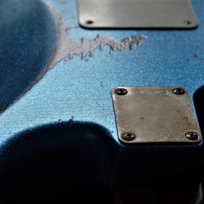 American Fender Stratocaster Relic Custom Nitro Blue Sparkle HSS image 3