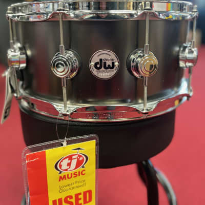 DW Collector's Series Black Nickel Over Brass 6.5x14" Snare Drum 2011 - 2021 - Black Nickel with Chrome Hardware image 1