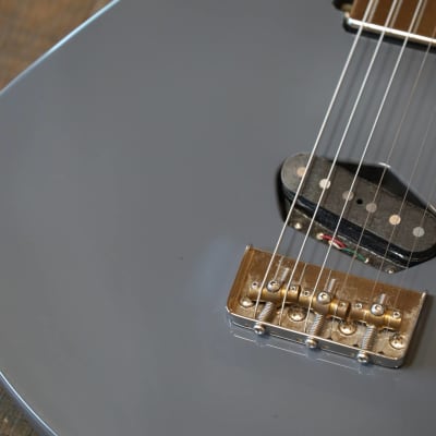 2017 Dean Gordon Guitars Mirus Flat Top Electric Guitar Gray SH + Coffin Case image 6