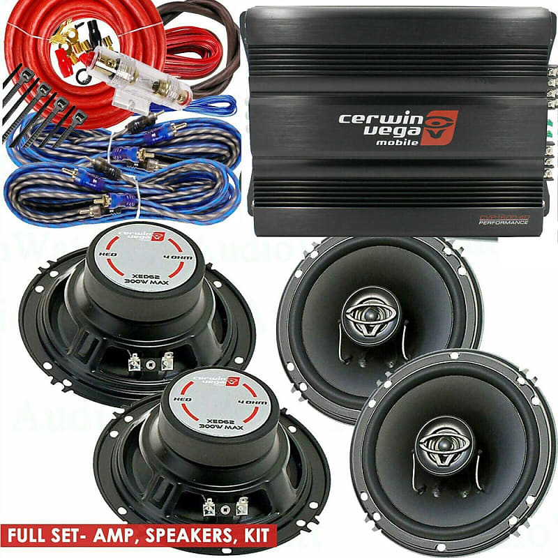 Cerwin Vega CVP1600.4D 1600W Amp + 4x XED62 6.5