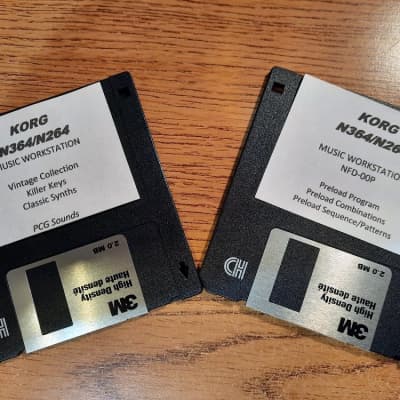 Korg N264  N364  Factory Reset & 3 Bonus Sound Collections  (2 Disks)