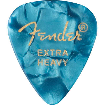 Fender Premium Celluloid 351 Shape Guitar Picks, Extra Heavy, Ocean Turquoise, 12-Pack image 1