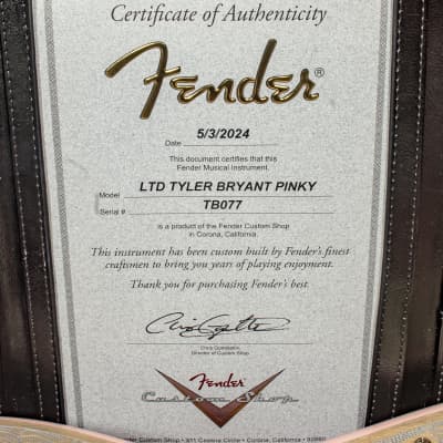 Fender - Custom Shop Limited Edition Tyler Bryant Signature "Pinky" - Stratocaster® Electric Guitar - Relic® - Aged Shell Pink - w/ Hardshell Case - xB077 (USED) image 22