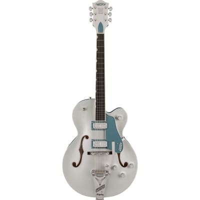 Gretsch  G6118T-140 LTD 140th Double Platinum Anniversary with String-Thru Bigsby, Ebony Fingerboard, Two-Tone Pure Platinum/Stone Platinum for sale