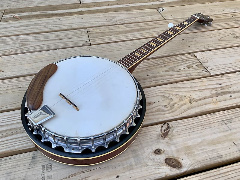Vintage Kent B330r Resonator Banjo Eagle back Reverb